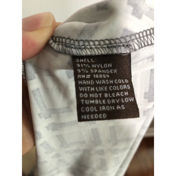 J McLaughlin Dress Womens XS Gray Black Lattice Print Catalina Cloth Faux Wrap - Picture 12 of 12